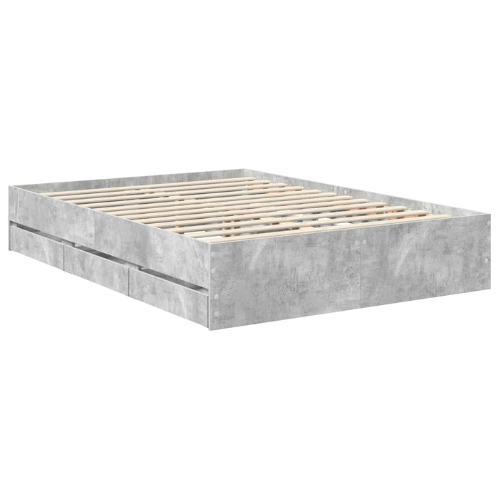 Cadru de pat Gri din beton 140 x 200 cm Lemn Ingineresc - WALTI WALTI