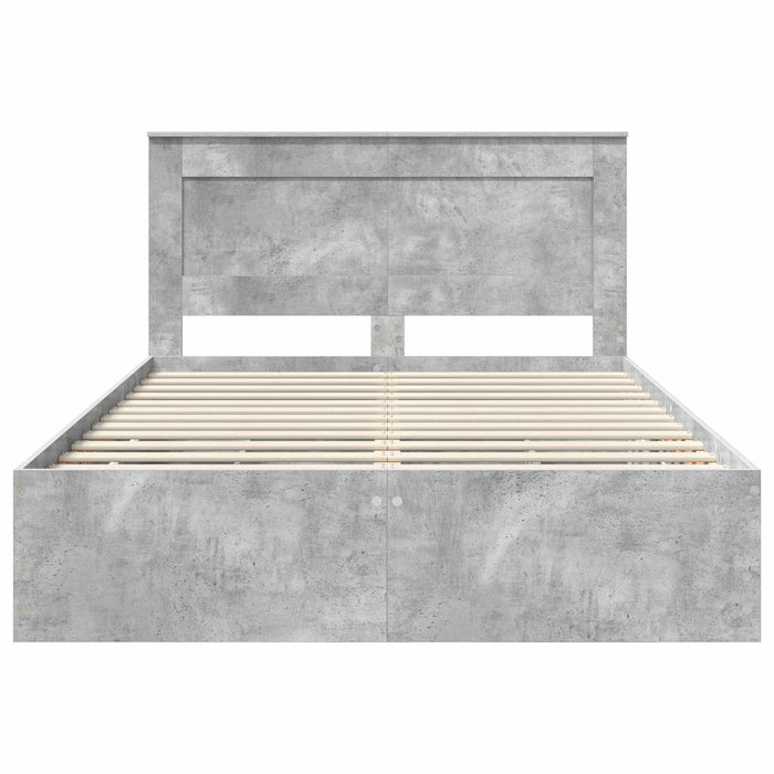 Cadru de pat Gri din beton 140 x 200 cm Lemn Ingineresc - WALTI WALTI