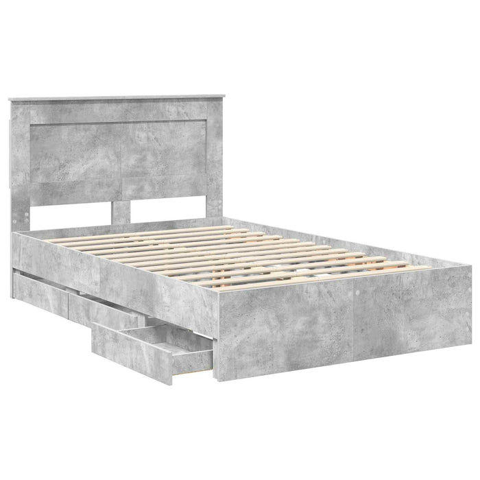 Cadru de pat Gri din beton 120 x 190 cm Lemn Ingineresc - WALTI WALTI