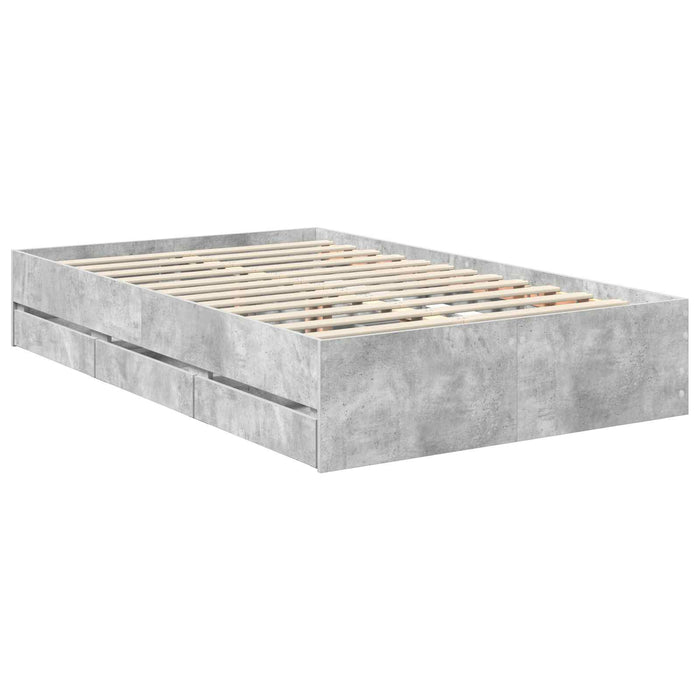 Cadru de pat Gri din beton 120 x 190 cm Lemn Ingineresc - WALTI WALTI