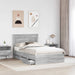 Cadru de pat cu sertar Gri Sonoma 120 x 190 cm Lemn Ingineresc - WALTI WALTI