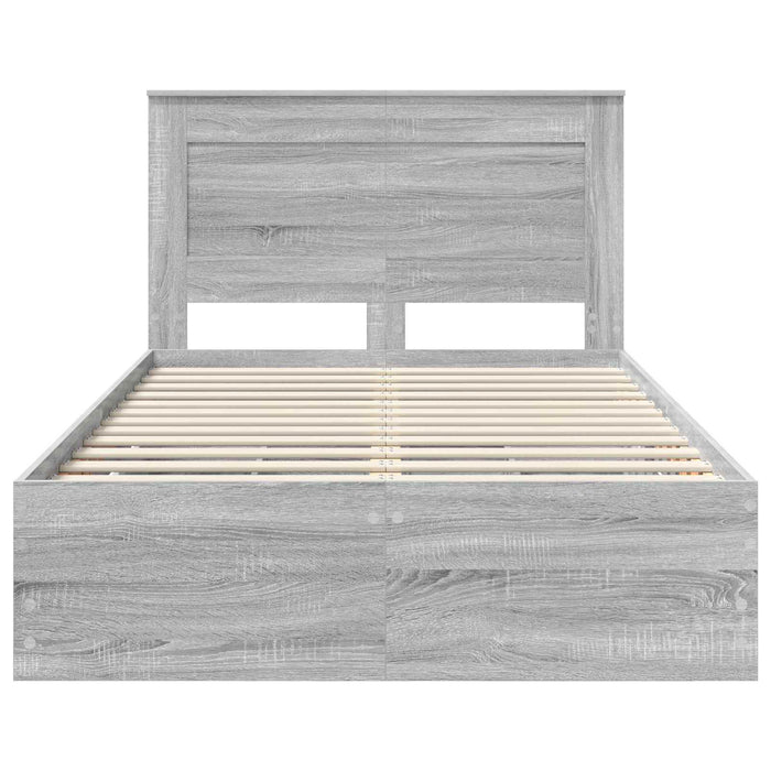 Cadru de pat cu sertar Gri Sonoma 120 x 190 cm Lemn Ingineresc - WALTI WALTI