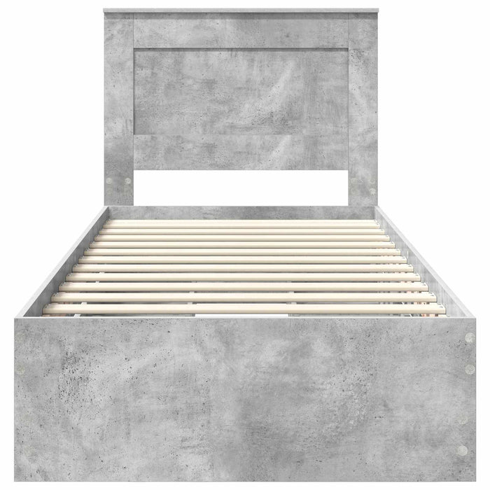 Cadru de pat Gri din beton 90 x 200 cm Lemn Ingineresc - WALTI WALTI