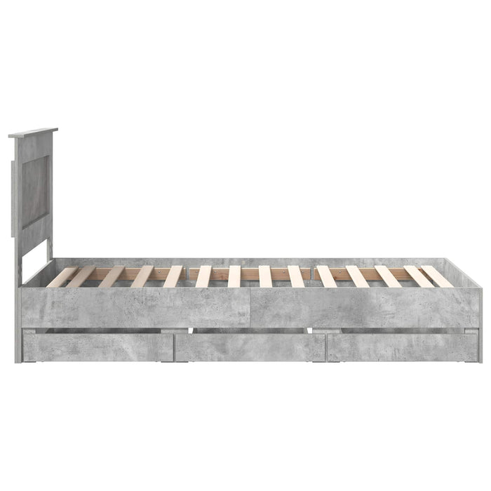 Cadru de pat Gri din beton 90 x 200 cm Lemn Ingineresc - WALTI WALTI