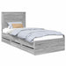 Cadru de pat cu sertar Gri Sonoma 75 x 190 cm Lemn Ingineresc - WALTI WALTI