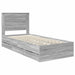 Cadru de pat cu sertar Gri Sonoma 75 x 190 cm Lemn Ingineresc - WALTI WALTI