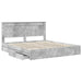 Cadru de pat cu sertar Gri din beton 200 x 200 cm Lemn compozit - WALTI WALTI
