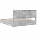 Cadru de pat cu sertar Gri din beton 200 x 200 cm Lemn compozit - WALTI WALTI