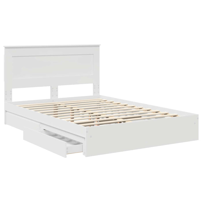 Pat cu storage cu sertar Alb 160 x 200 cm Lemn prelucrat - WALTI WALTI