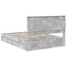 Cadru de pat cu sertar Gri din beton 150 x 200 cm Lemn compozit - WALTI WALTI
