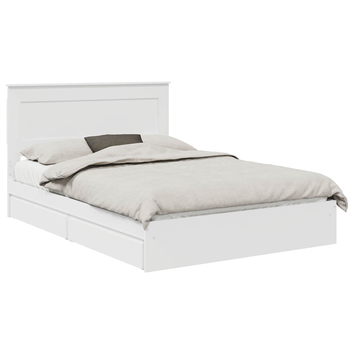 Pat cu storage cu sertar Alb 140 x 190 cm Lemn prelucrat - WALTI WALTI