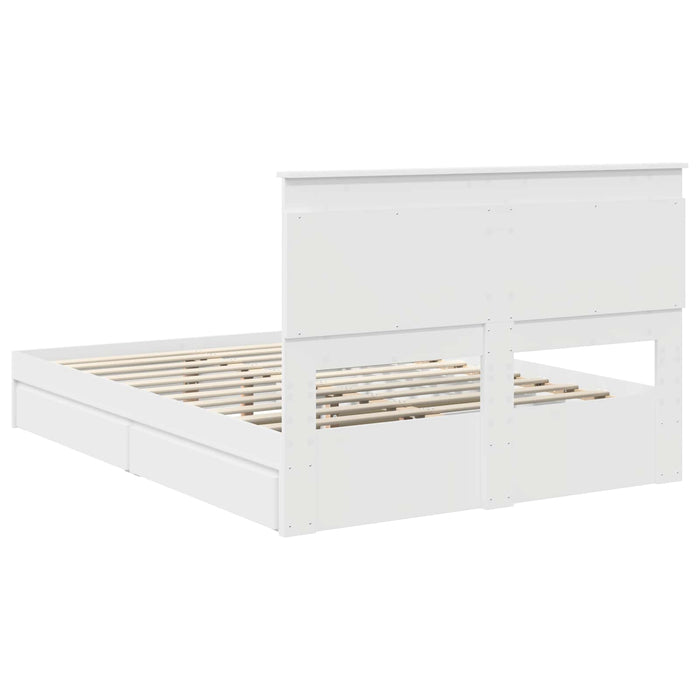 Pat cu storage cu sertar Alb 140 x 190 cm Lemn prelucrat - WALTI WALTI