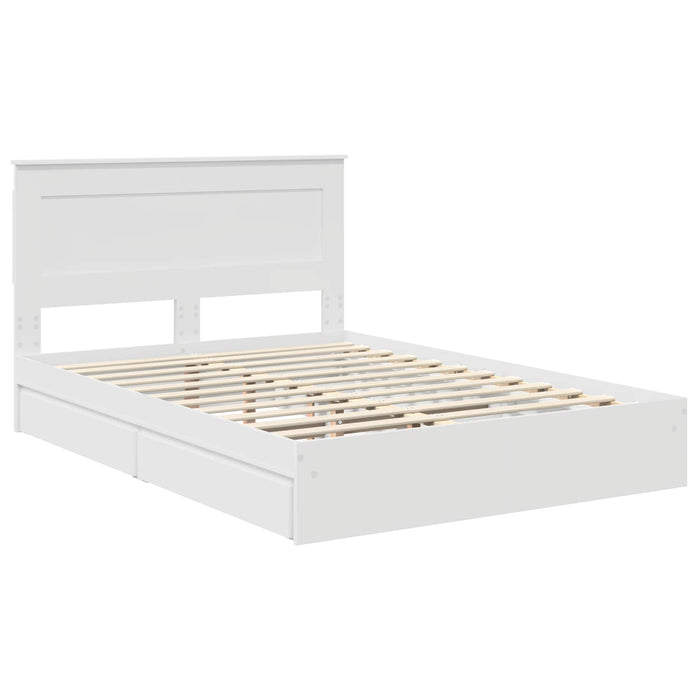Pat cu storage cu sertar Alb 140 x 200 cm Lemn prelucrat - WALTI WALTI