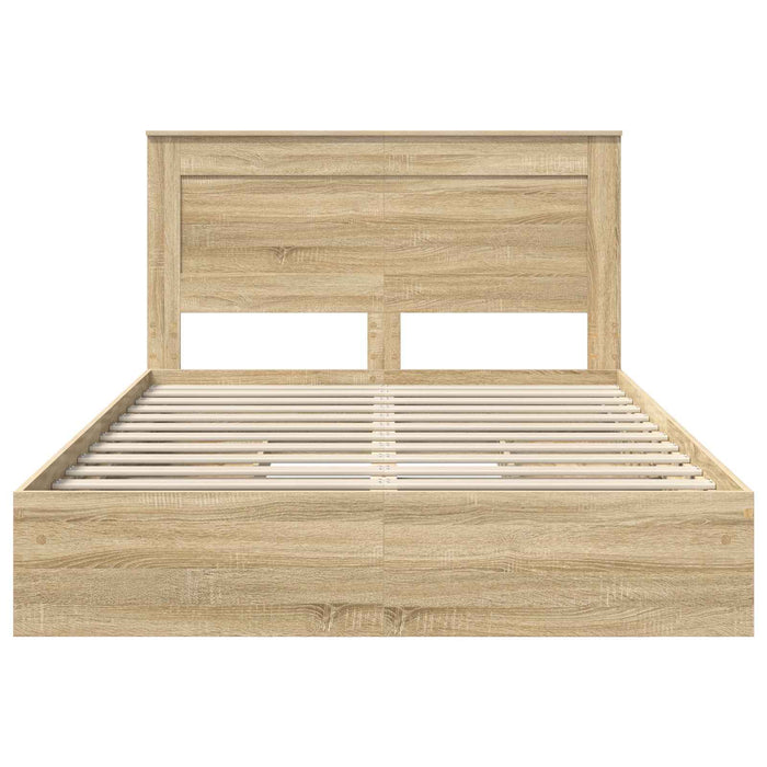Pat cu storage Stejar Sonoma 140 x 200 cm Lemn prelucrat WALTI