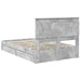 Cadru de pat cu sertar Gri din beton 135 x 190 cm Lemn compozit - WALTI WALTI