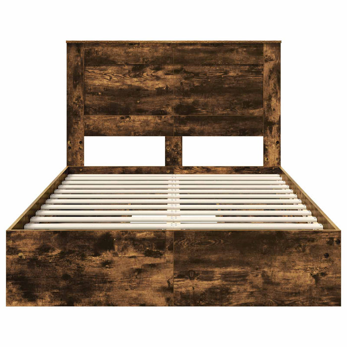 Cadru de pat Manual Stejar fumuriu 135 x 190 cm Lemn compozit - WALTI WALTI