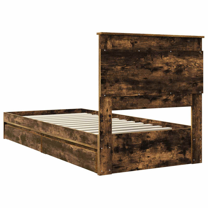 Cadru de pat Manual Stejar fumuriu 100 x 200 cm Lemn compozit - WALTI WALTI