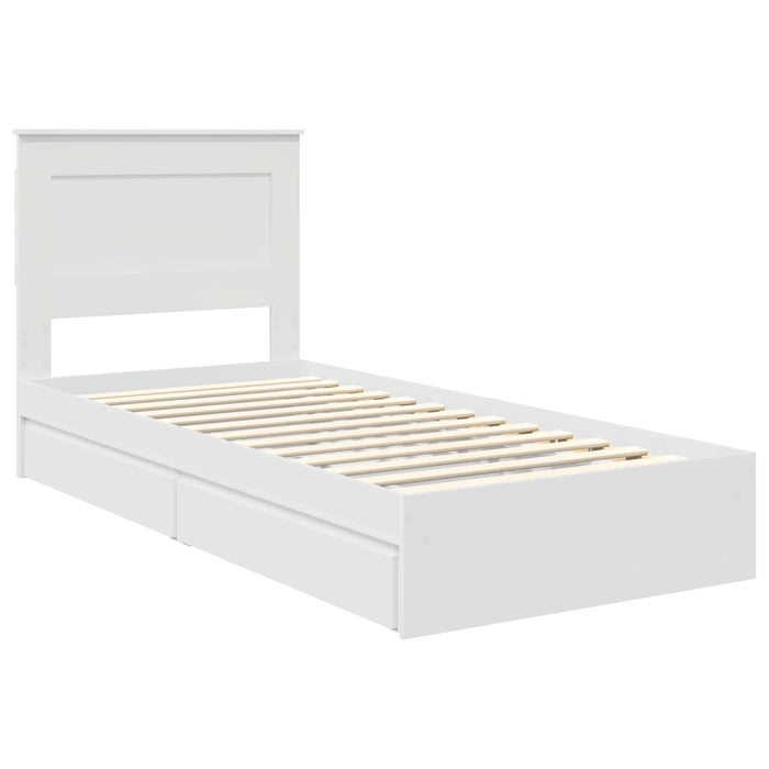 Cadru de pat cu sertar Manual Alb 75 x 190 cm Lemn compozit - WALTI WALTI
