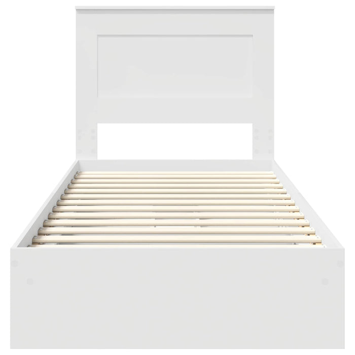 Cadru de pat cu sertar Manual Alb 75 x 190 cm Lemn compozit - WALTI WALTI