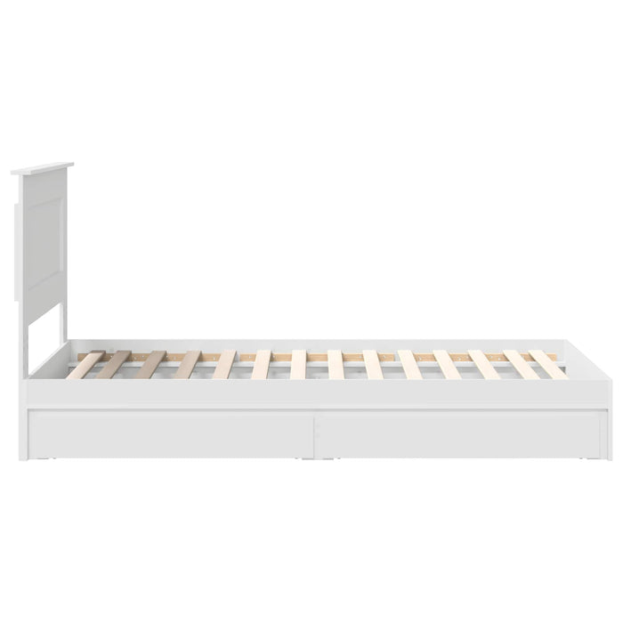 Cadru de pat cu sertar Manual Alb 75 x 190 cm Lemn compozit - WALTI WALTI