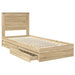 Cadru de pat cu sertar Stejar Sonoma 75 x 190 cm Lemn compozit - WALTI WALTI