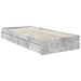 Cadru de pat cu sertar Gri din beton 75 x 190 cm Lemn compozit - WALTI WALTI