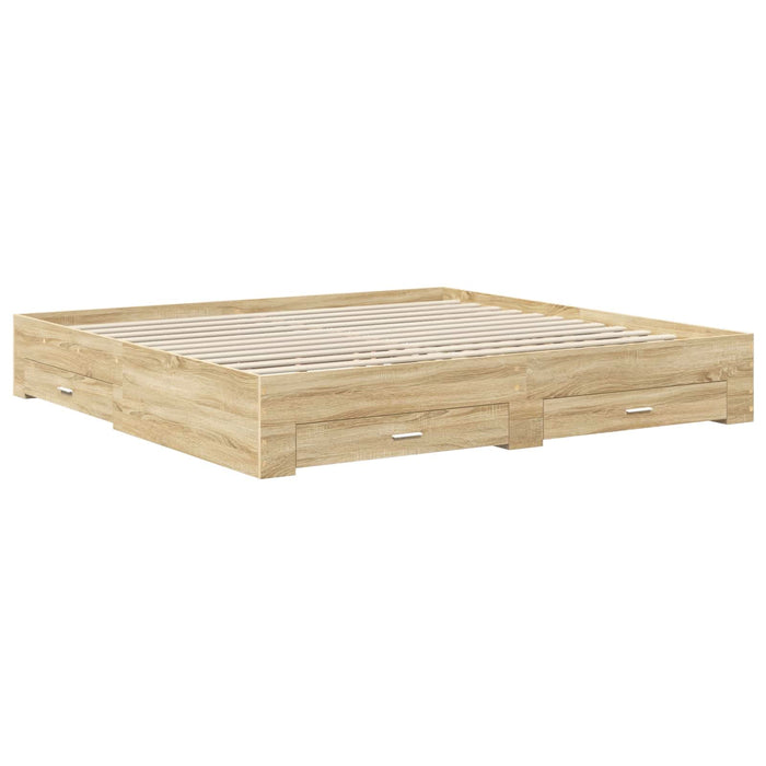 Cadru de pat cu sertar cu headboard cu depozitare Lemn compozit - WALTI WALTI