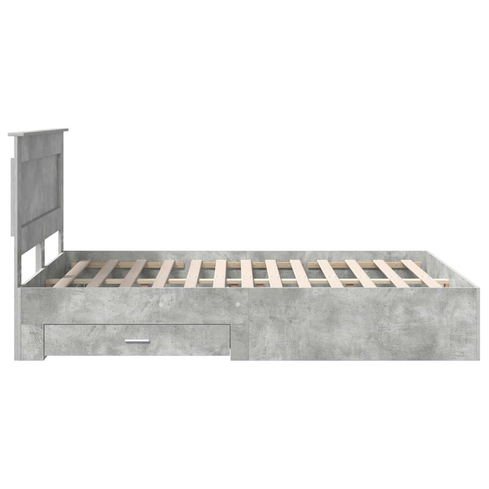 Cadru de pat cu sertar cu headboard cu depozitare Lemn compozit - WALTI WALTI