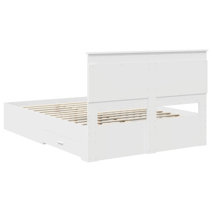 Cadru de pat cu sertar Alb 140 x 190 cm Lemn prelucrat - WALTI WALTI