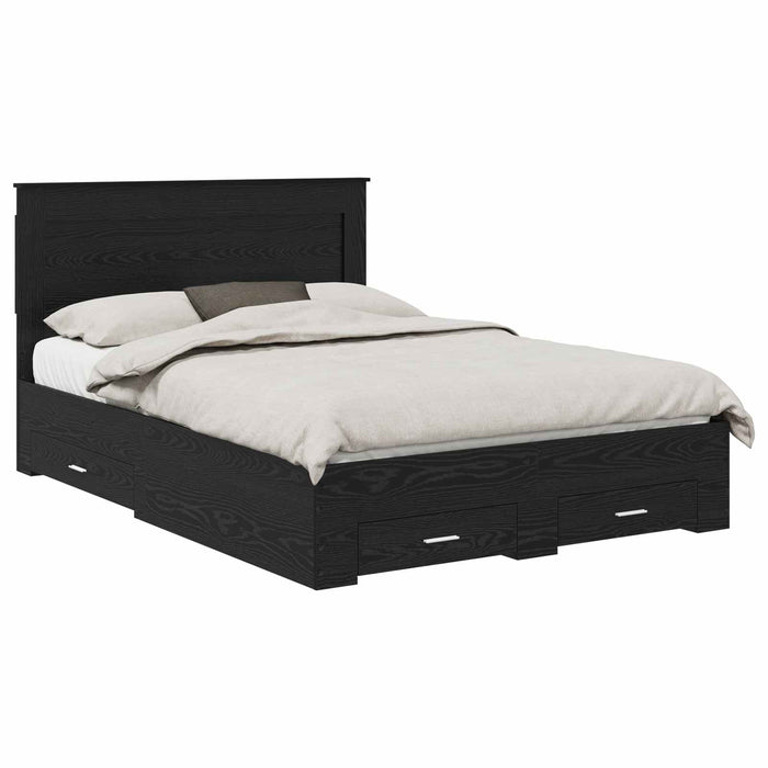 Cadru de pat cu sertar cu headboard cu depozitare Lemn compozit - WALTI WALTI