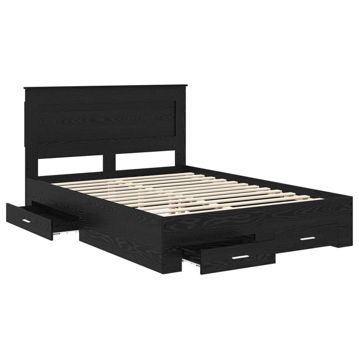 Cadru de pat cu sertar cu headboard cu depozitare Lemn compozit - WALTI WALTI