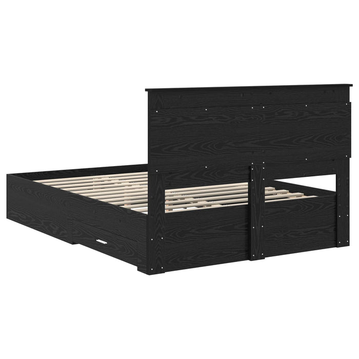 Cadru de pat cu sertar cu headboard cu depozitare Lemn compozit - WALTI WALTI