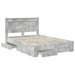 Cadru de pat cu sertar cu headboard cu depozitare Lemn compozit - WALTI WALTI