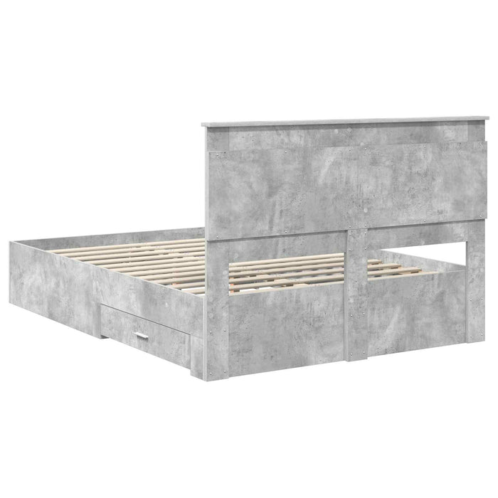 Cadru de pat cu sertar cu headboard cu depozitare Lemn compozit - WALTI WALTI