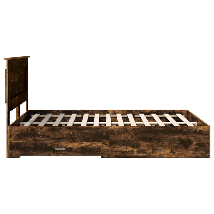 Cadru de pat cu sertar cu headboard cu depozitare Lemn compozit - WALTI WALTI