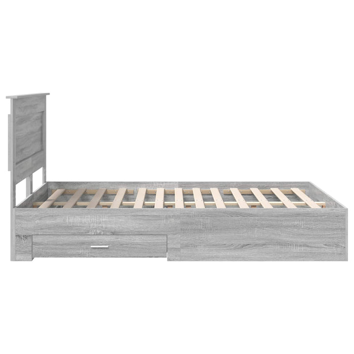 Cadru de pat cu sertar cu headboard cu depozitare Lemn compozit - WALTI WALTI