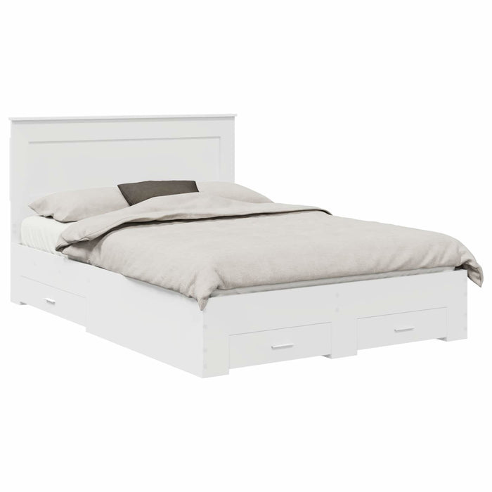 Cadru de pat cu sertar Alb 140 x 200 cm Lemn prelucrat WALTI