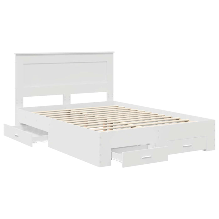 Cadru de pat cu sertar Alb 140 x 200 cm Lemn prelucrat WALTI