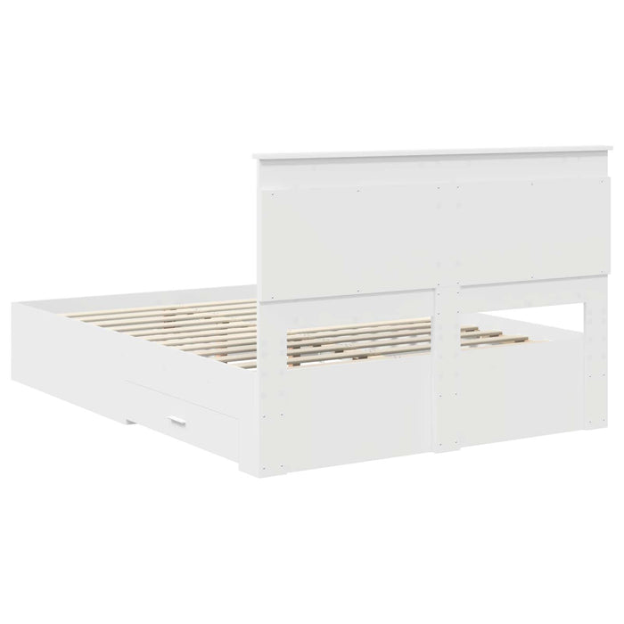 Cadru de pat cu sertar Alb 140 x 200 cm Lemn prelucrat WALTI