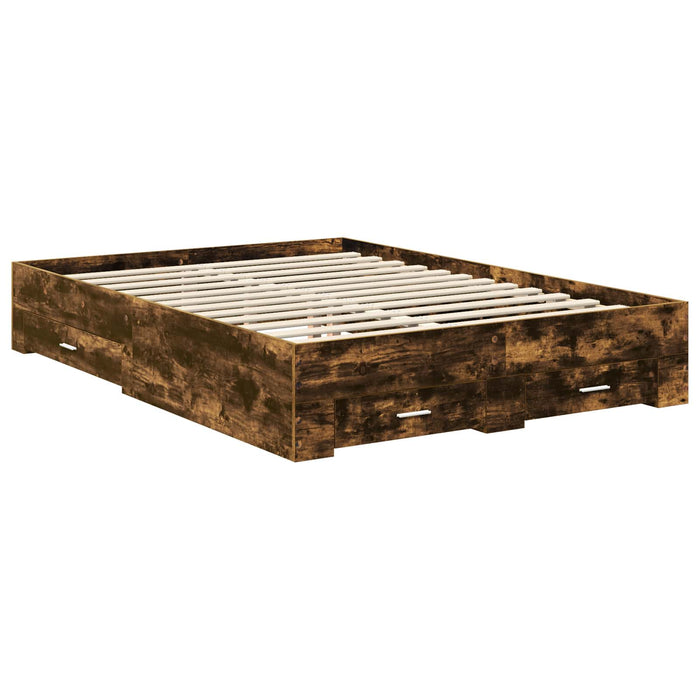Cadru de pat cu sertar cu headboard cu depozitare Lemn compozit - WALTI WALTI