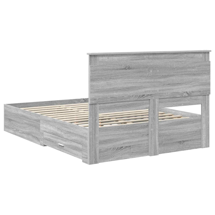 Cadru de pat cu sertar cu headboard cu depozitare Lemn compozit - WALTI WALTI