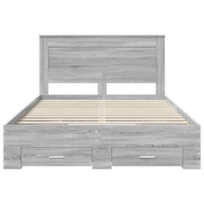 Cadru de pat cu sertar cu headboard cu depozitare Lemn compozit - WALTI WALTI