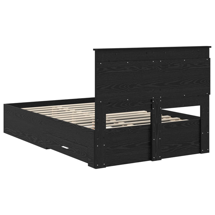 Cadru de pat cu sertar cu headboard cu depozitare Lemn compozit - WALTI WALTI