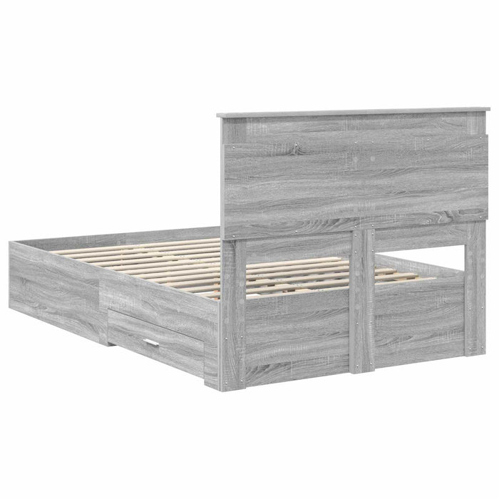 Cadru de pat cu sertar cu headboard cu depozitare Lemn compozit - WALTI WALTI