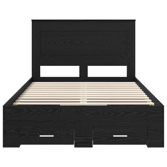 Cadru de pat cu sertar cu headboard cu depozitare Lemn compozit - WALTI WALTI