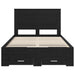 Cadru de pat cu sertar cu headboard cu depozitare Lemn compozit - WALTI WALTI