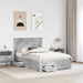Cadru de pat cu sertar cu headboard cu depozitare Lemn compozit - WALTI WALTI