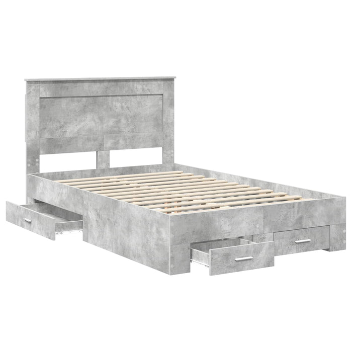 Cadru de pat cu sertar cu headboard cu depozitare Lemn compozit - WALTI WALTI