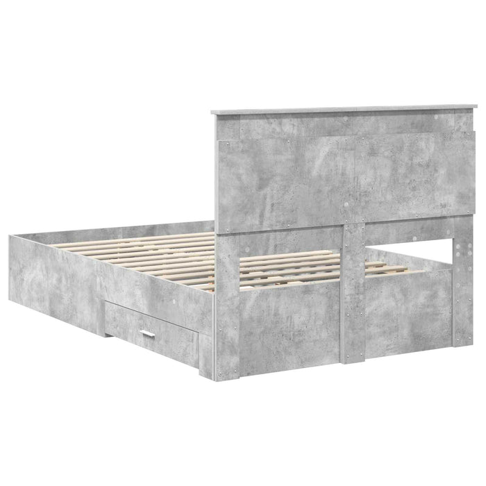 Cadru de pat cu sertar cu headboard cu depozitare Lemn compozit - WALTI WALTI