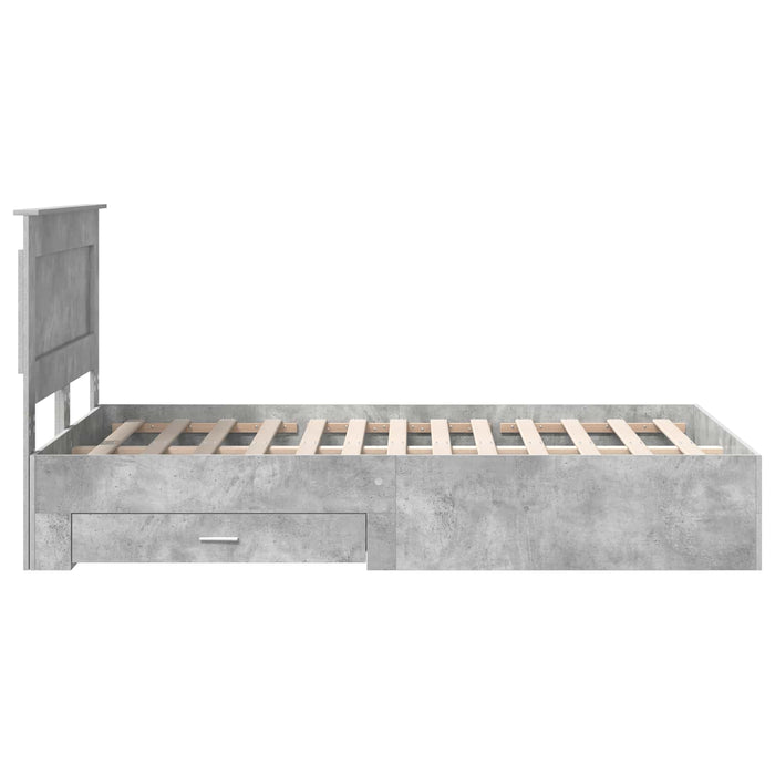 Cadru de pat cu sertar cu headboard cu depozitare Lemn compozit - WALTI WALTI